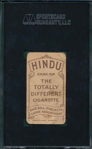 1909-1911 T206 Bowerman Hindu Cigarettes SGC 10