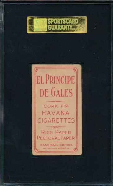 1909-1911 T206 Sweeney, Bill El Principe De Gales Cigarettes SGC 40