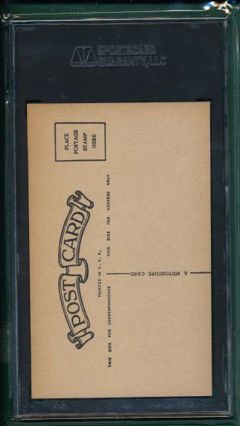 1948-52 Exhibit Football Mutoscope Postcard Back Claude Young SGC 70