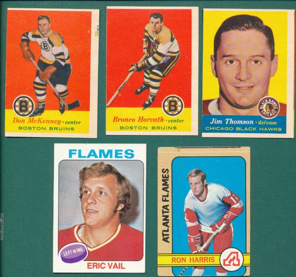 1949-90 Football Card Misprint Collection (12) & 1957-75 Hockey Card Misprint Collection (5), Lot of (17)