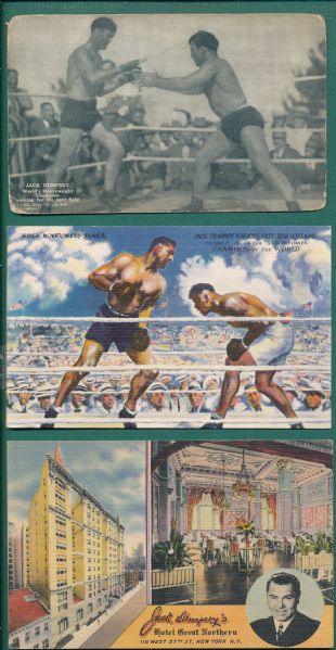 1920s - 50s Boxing Collection Lot of (22) W/ Jack Dempsey