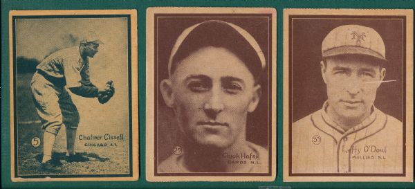 1931 W517 Hafey, Chisell & O'Doul (3) Card Lot