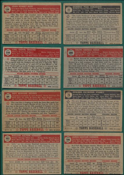1952 Topps Lot of (15) W/ Mize & Campos (Variation)