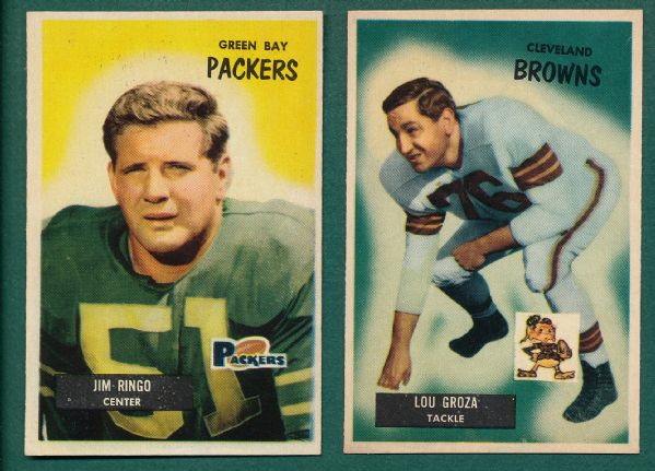 1955 Bowman FB #37 Groza & #70 Ringo, Rookie, Lot of (2)