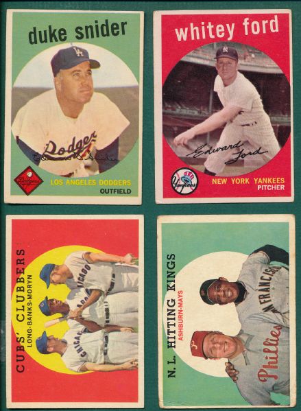 1959 Topps Lot of (4) W/ Mays