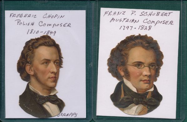 1880s Scrapps Composers & Literary Artists Lot of (6) W/ Chopin