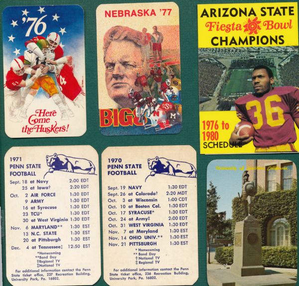 1970s College Football Schedules Lot of (6)