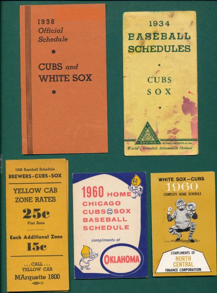 1934-76 Major League Baseball Schedules Lot of (12)