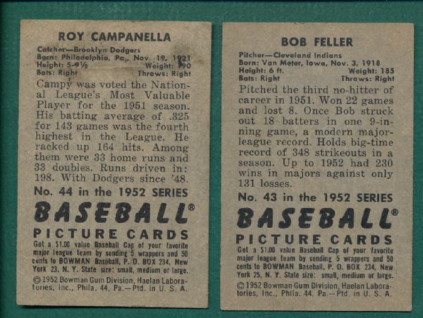 1952 Bowman (48) Card Lot W/ Campanella