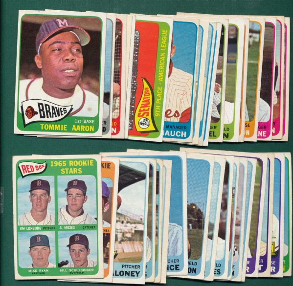 1965 Topps Lot of (38) W/ Banks, Gibson & Billy Williams