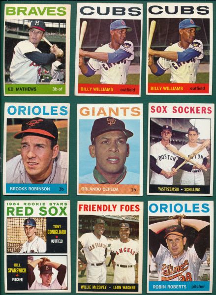 1964 Topps Lot of (75) W/ Killebrew, F. Robinson, and (13) other HOFers
