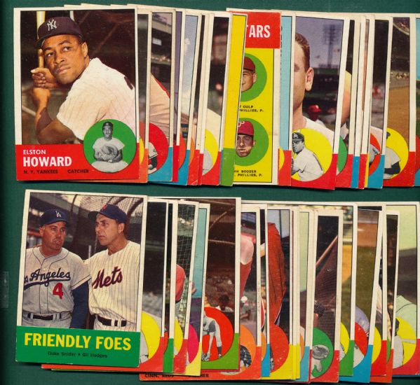 1963 Topps Lot of (48) W/ Koufax, Drysdale and Maris