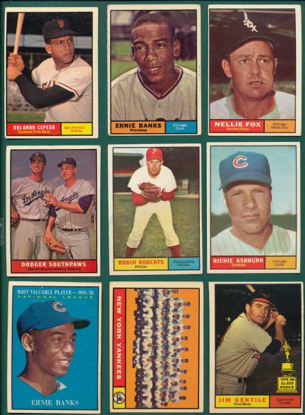 1961 Topps Lot of (72) W/ Yaz, Drysdale & (14) other HOFers