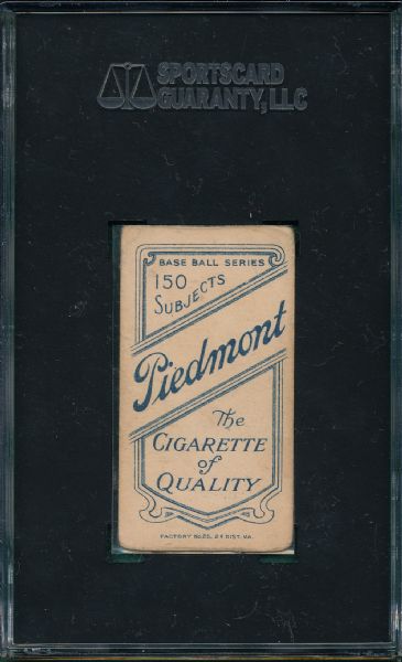 1909-1911 T206 Keeler, Batting, Piedmont Cigarettes SGC Authentic