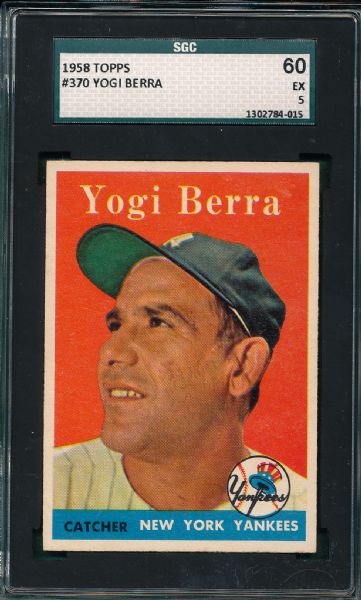 1958 Topps #370 Yogi Berra SGC 60