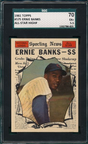 1961 Topps #575 Ernie Banks AS SGC 70 *Hi #*