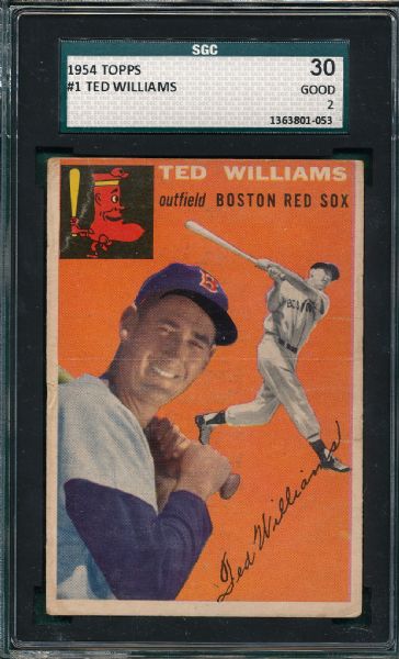 1954 Topps #1 Ted Williams SGC 30