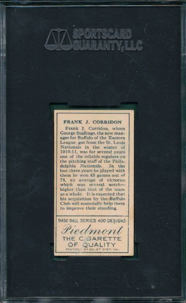 1911 T205 Corridon Piedmont Cigarettes SGC 45