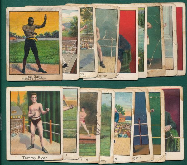 1910 T220 Champions Boxers W/ John L. Sullivan (21) Card Lot, Mecca Cigarettes