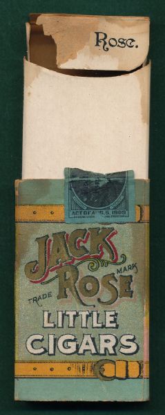 1910s T59 Flags Jack Rose Little Cigars Lot of (89) W/ Cigarette Pack