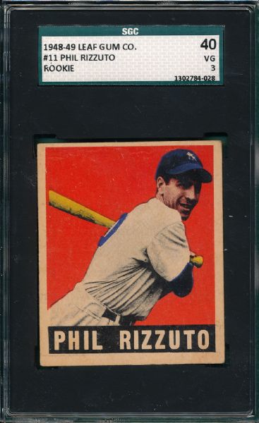 1948-49 Leaf #11 Phil Rizzuto SGC 40 *Rookie*