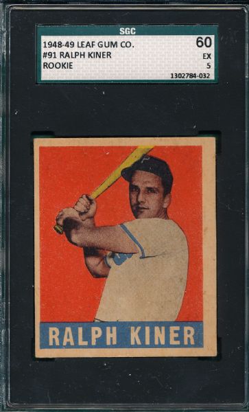 1948-49 Leaf #91 Ralph Kiner SGC 60 *Rookie*