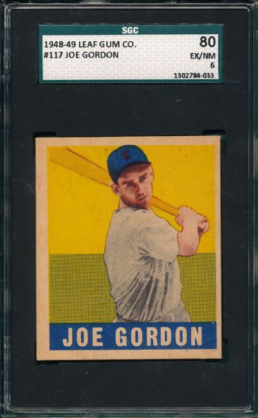 1948-49 Leaf #117 Joe Gordon SGC 80