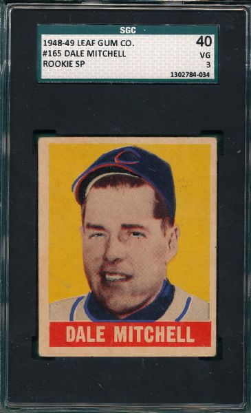 1948-49 Leaf #165 Dale Mitchell SGC 40 *SP*