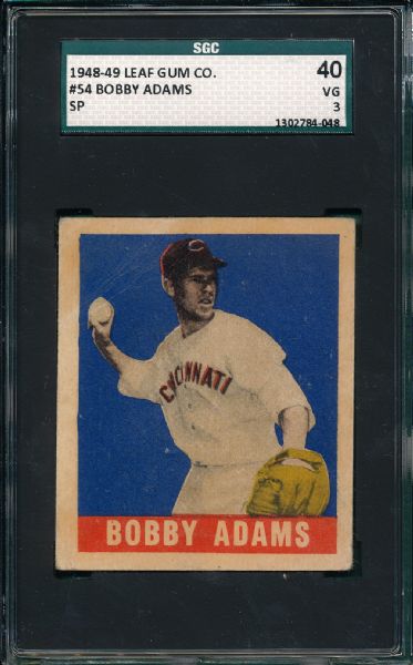 1948-49 Leaf #54 Bobby Adams SGC 40 *SP*