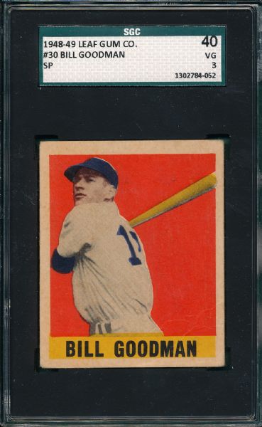 1948-49 Leaf #30 Bill Goodman SGC 40 *SP*