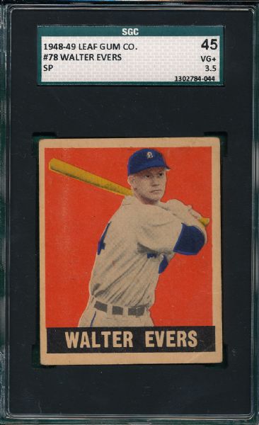 1948-49 Leaf #78 Walter Evers SGC 45 *SP*