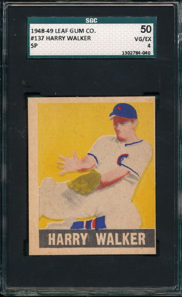 1948-49 Leaf #137 Harry Walker SGC 50 *SP*