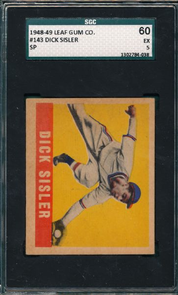 1948-49 Leaf #143 Dick Sisler SGC 60 *SP*