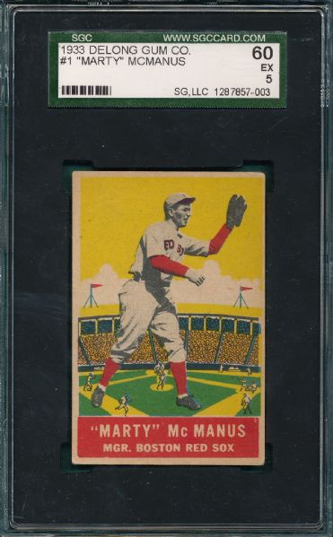 1933 DeLong #1 Marty McManus SGC 60