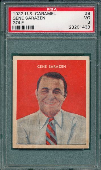 1932 US Caramel #9 Gene Sarazen PSA 3
