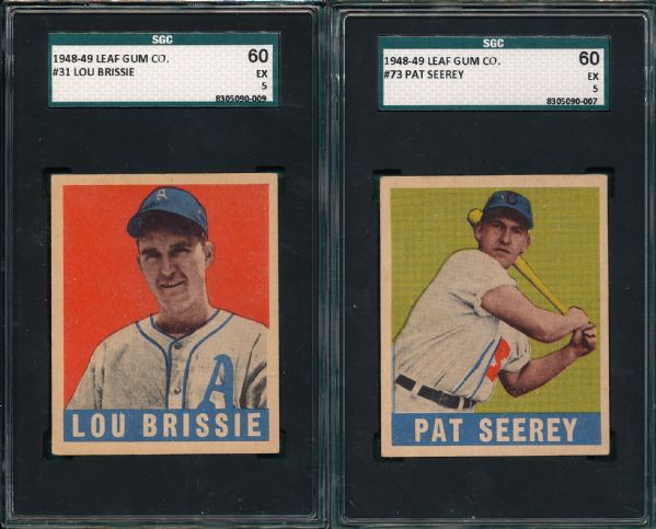 1948-49 Leaf #31 Brissie & #73 Seerey Lot of (2) SGC 60
