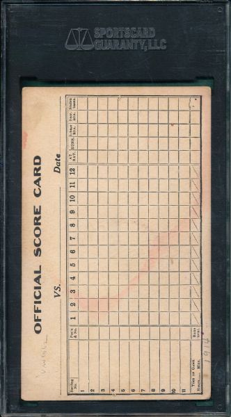1913-15 Pinkerton #251 Christy Mathewson, Score Card Back SGC 10