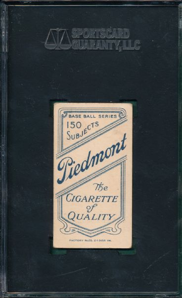 1909-1911 T206 Keeler, Batting, Piedmont Cigarettes SGC 10