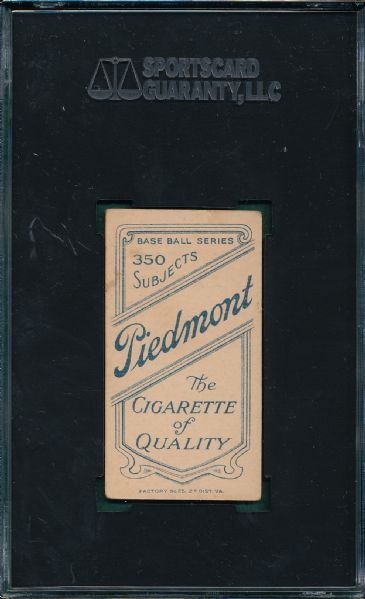 1909-1911 T206 Strang Piedmont Cigarettes SGC 55