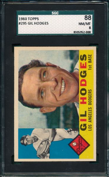 1960 Topps #105 Sherry SGC 84 & #295 Hodges SGC 88 Lot of (2) 