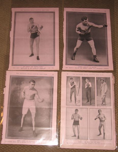1915 National Police Gazette Full Page Boxing Premiums and Covers Lot of (47)