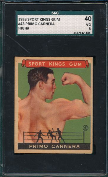 1933 Sports Kings #43 Primo Carnera SGC 40