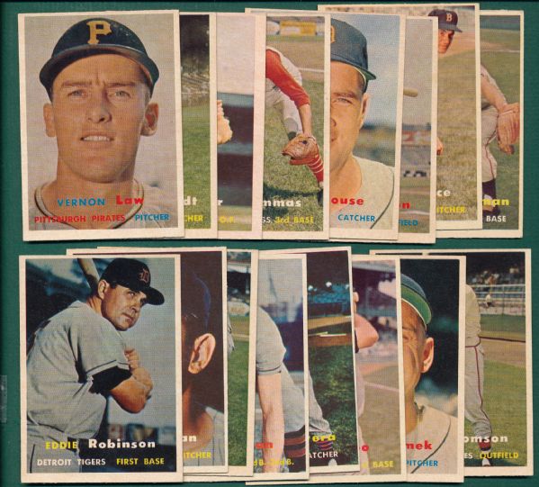 1957 Topps Lot of (20) W/ Bauer