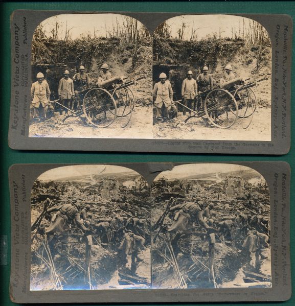 1910s Lot of (2) Stereoviews Depicting WWI scenes, Keystone View Company