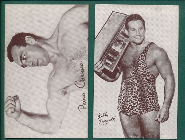 1948-66 Exhibits Wrestlers (41) Card Lot W/ Carnera 