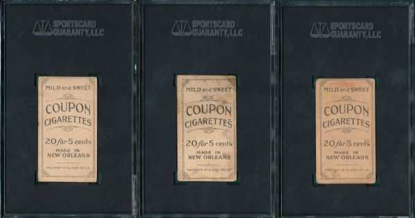 1914 T213-2 Lot of (3) Coupon Cigarettes SGC W/ Jennings