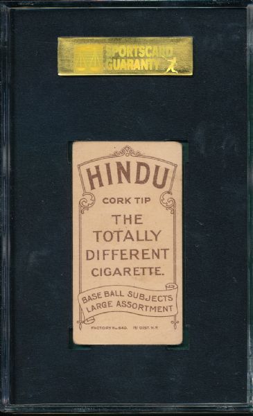 1909-1911 T206 Overall, Portrait, Hindu Cigarettes SGC 30