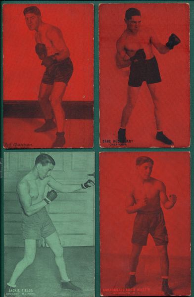 1920s Exhibits Boxing Scarcities W/ Tunney (7) Card Lot