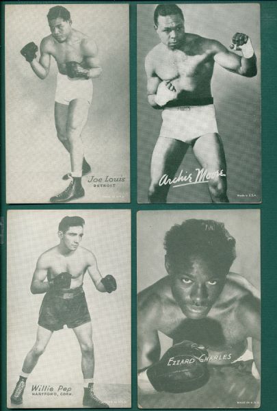 1947-66 Exhibits Boxing (110) Card Lot W/ Joe Louis