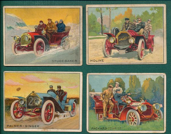 1910 T37 Automobiles Turkey Red Cigarettes Lot of (57)